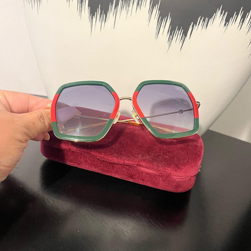 Gucci Pilot Urban Web Block Aviator Sunglasses